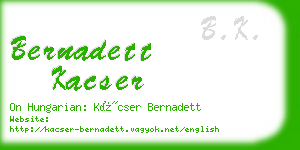 bernadett kacser business card